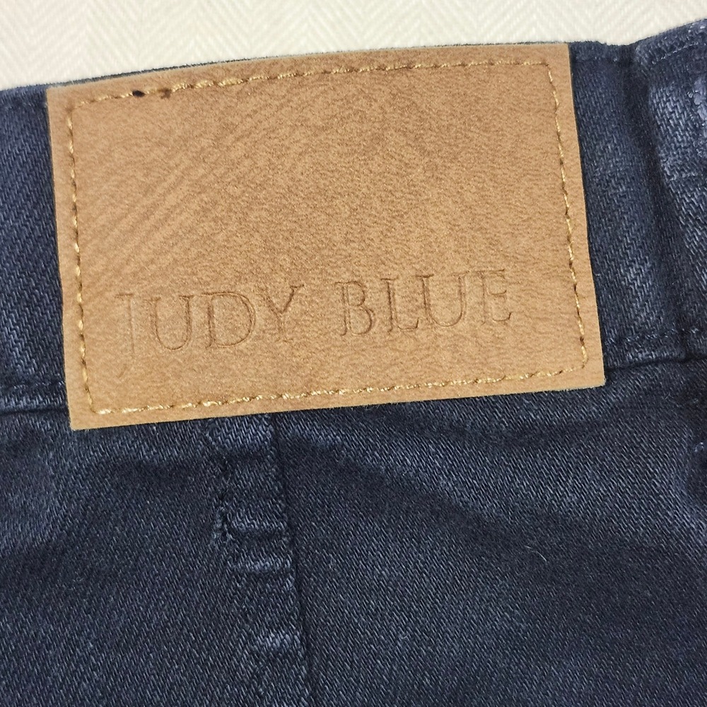 Judy Blue Navy Blue Faded Black Garment Dyed Utility Pant Women 7/28 Tapered Leg - Picture 8 of 12